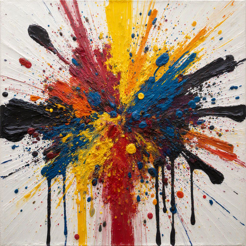2.a. Abstract Expressionist (Pollock-inspired)