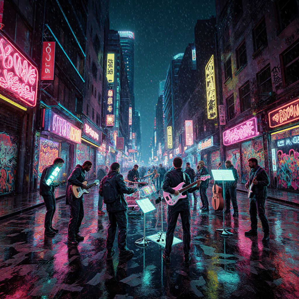 6.b. Cyberpunk Neon Collage